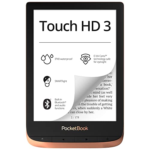 PocketBook e-Book Reader 'Touch HD 3' (16 GB Speicher; 15,24 cm (6 Zoll) E-Ink Carta Display; SMARTlight; Wi-Fi; Bluetooth) in Kupfer