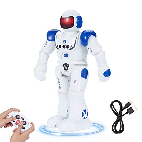 SUNNOW Intelligente Roboter - Ferngesteuerter Roboter Spielzeug für Kinder RC Control Geste Steuerung Roboter Programmierung (Blau)